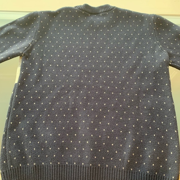 Navy Blue Winter Holiday Christmas Tree Sweater - Picture 3 of 4